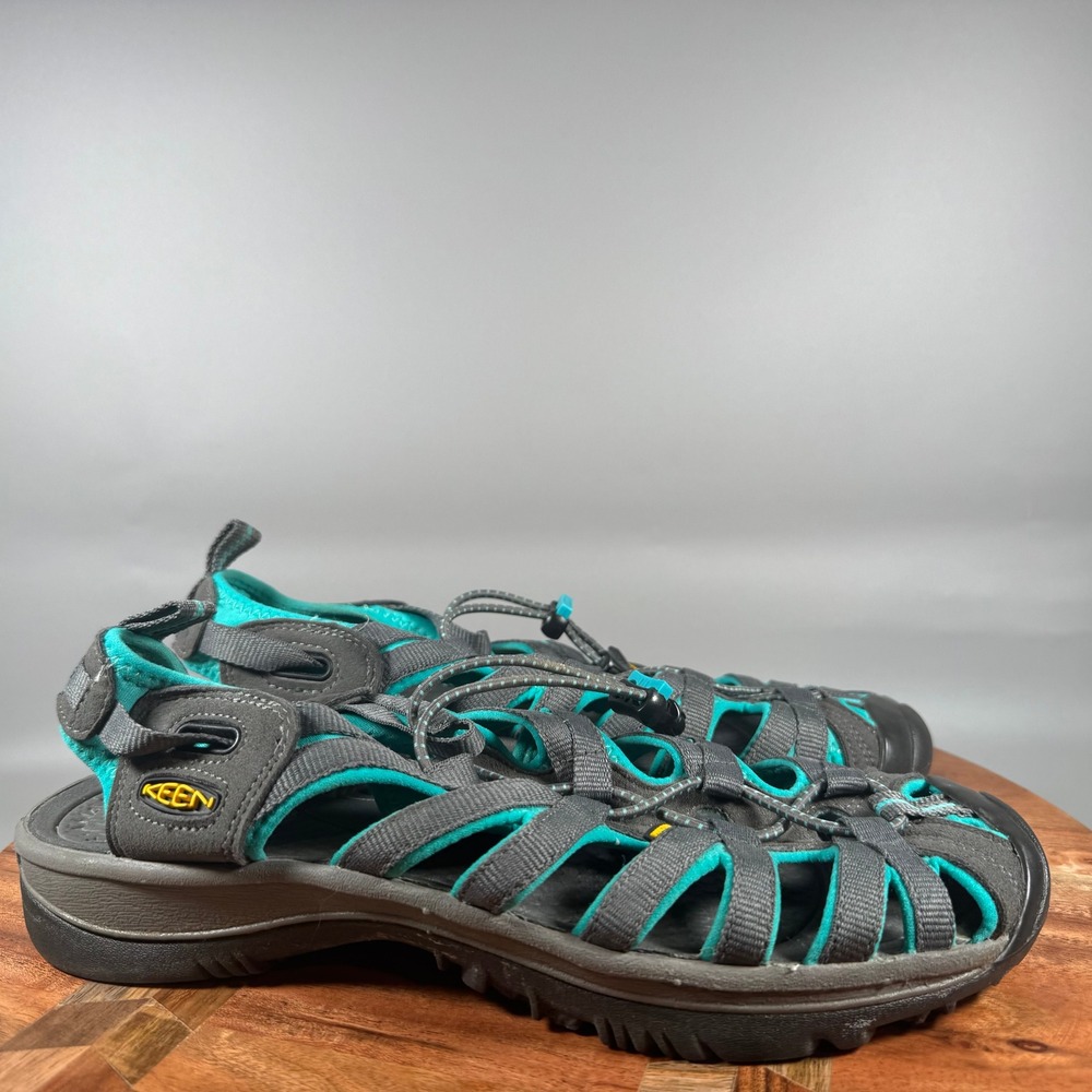 KEEN Whisper Womens 9 Gray Aqua Waterproof Sport Hiking Sandals 1003717